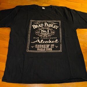 Brad Paisley Crushin’ It World Tour Alcohol T Shirt 2 Sided Size XL Anvil Blk